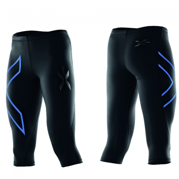 2XU kompressions 3/4 hose Schwarz/Blau Damen WA1943b 2015 WA1943BLKBLU
